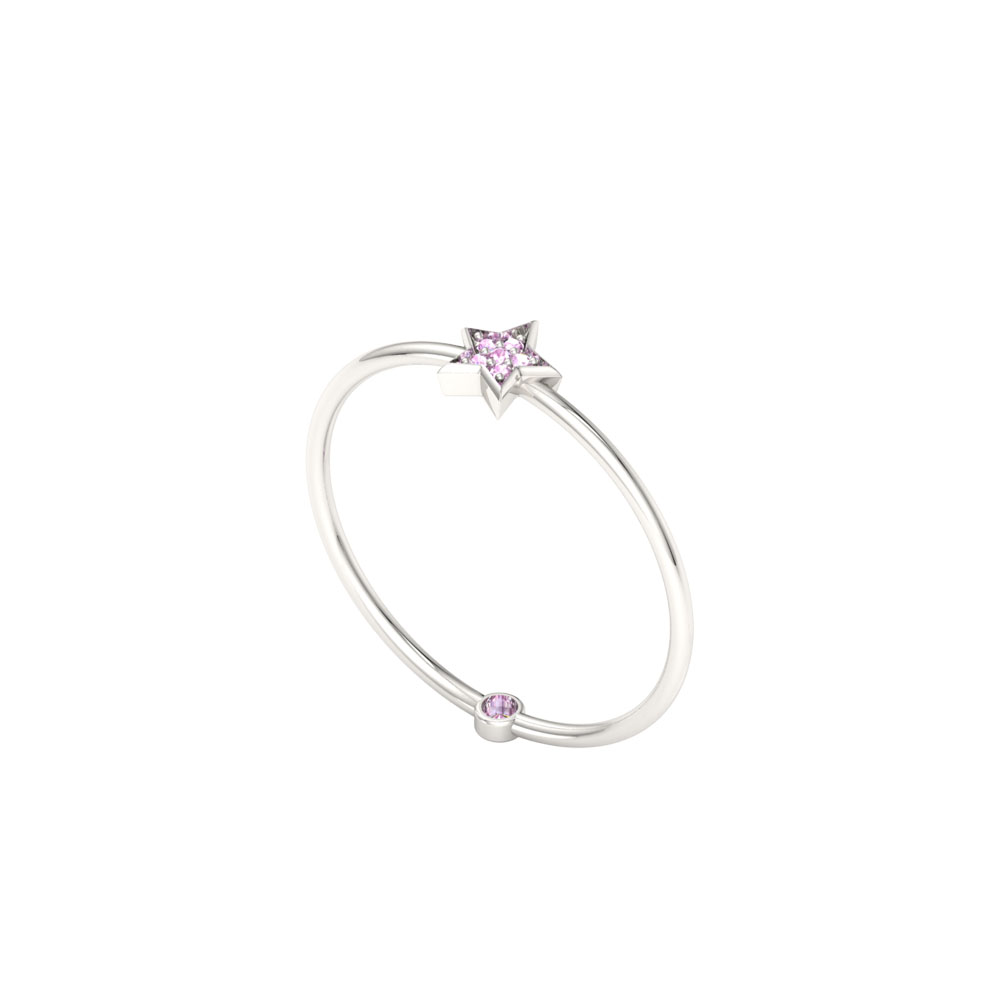 Shining Star Pink Sapphire Ring