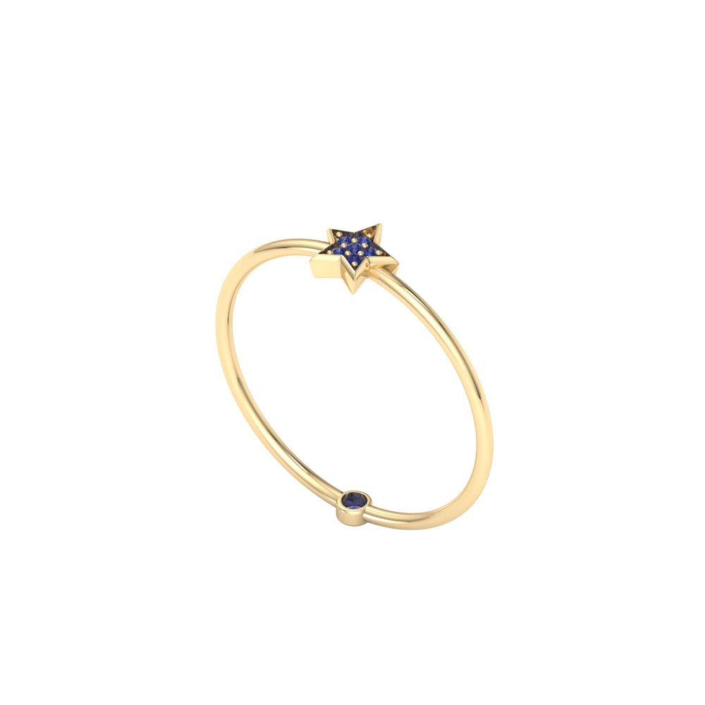 Shining Star Blue Sapphire Ring