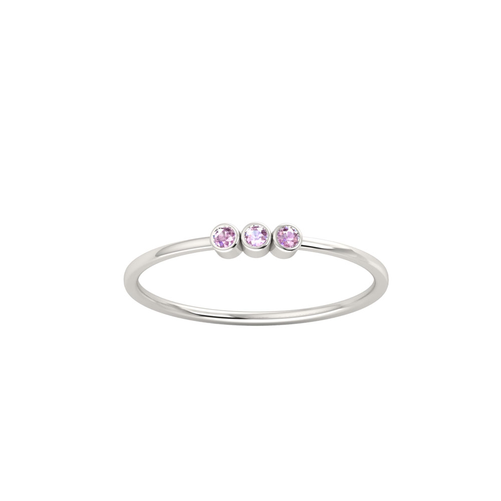 Triple Pink Sapphire Dot Ring