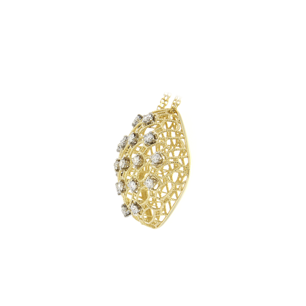 Exotica Diamond & Gold Square Necklace 18K