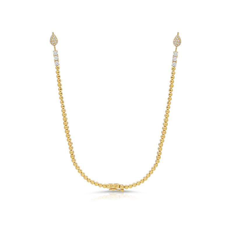 Geometric Diamond And Gold Necklace