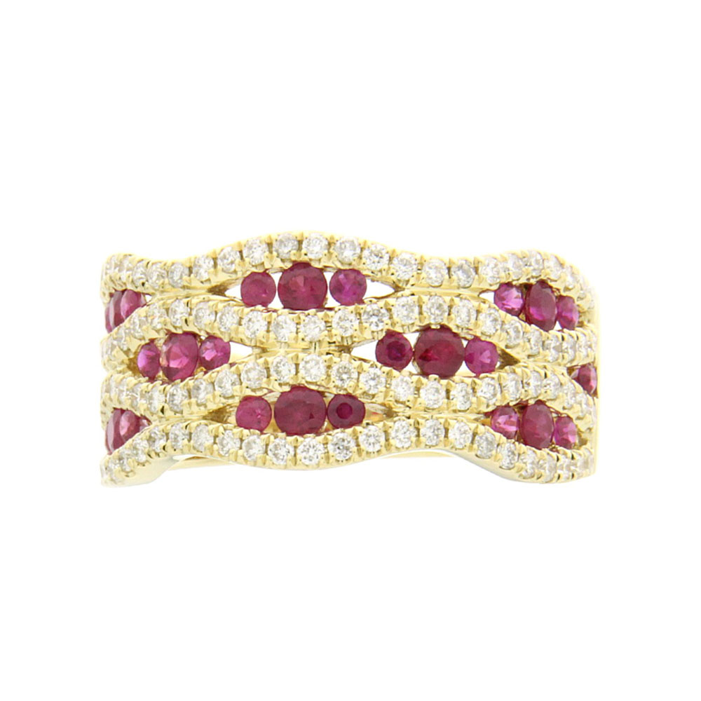 Curved Lines Ruby and Diamond Ring