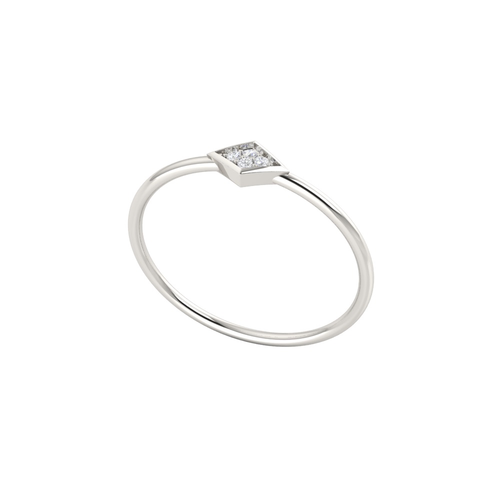 Dainty Rhombus Shaped Diamond Ring