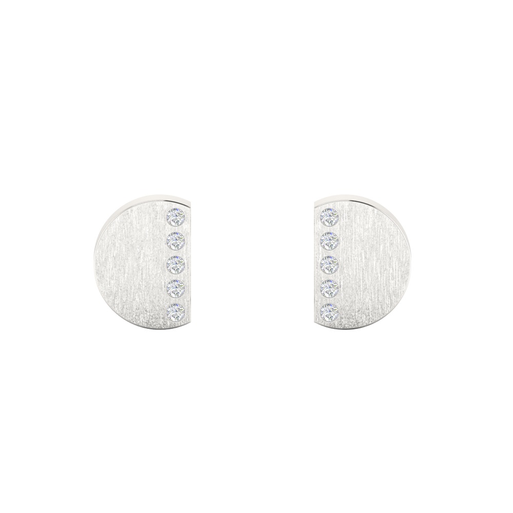 Lotus Leaf Diamond Dot Earrings