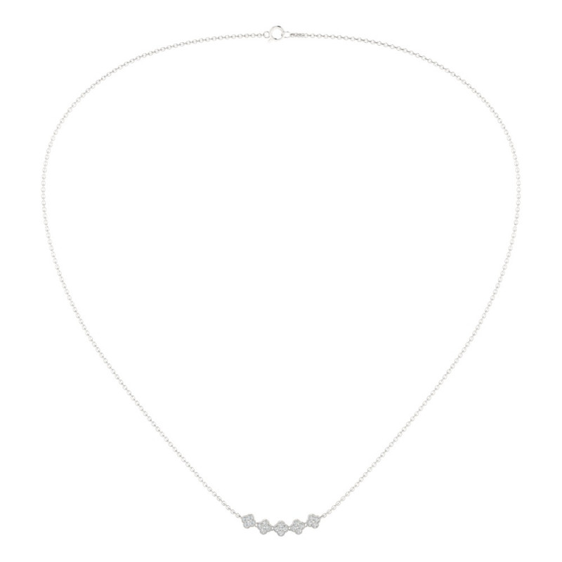 Five Clover Diamond Necklace