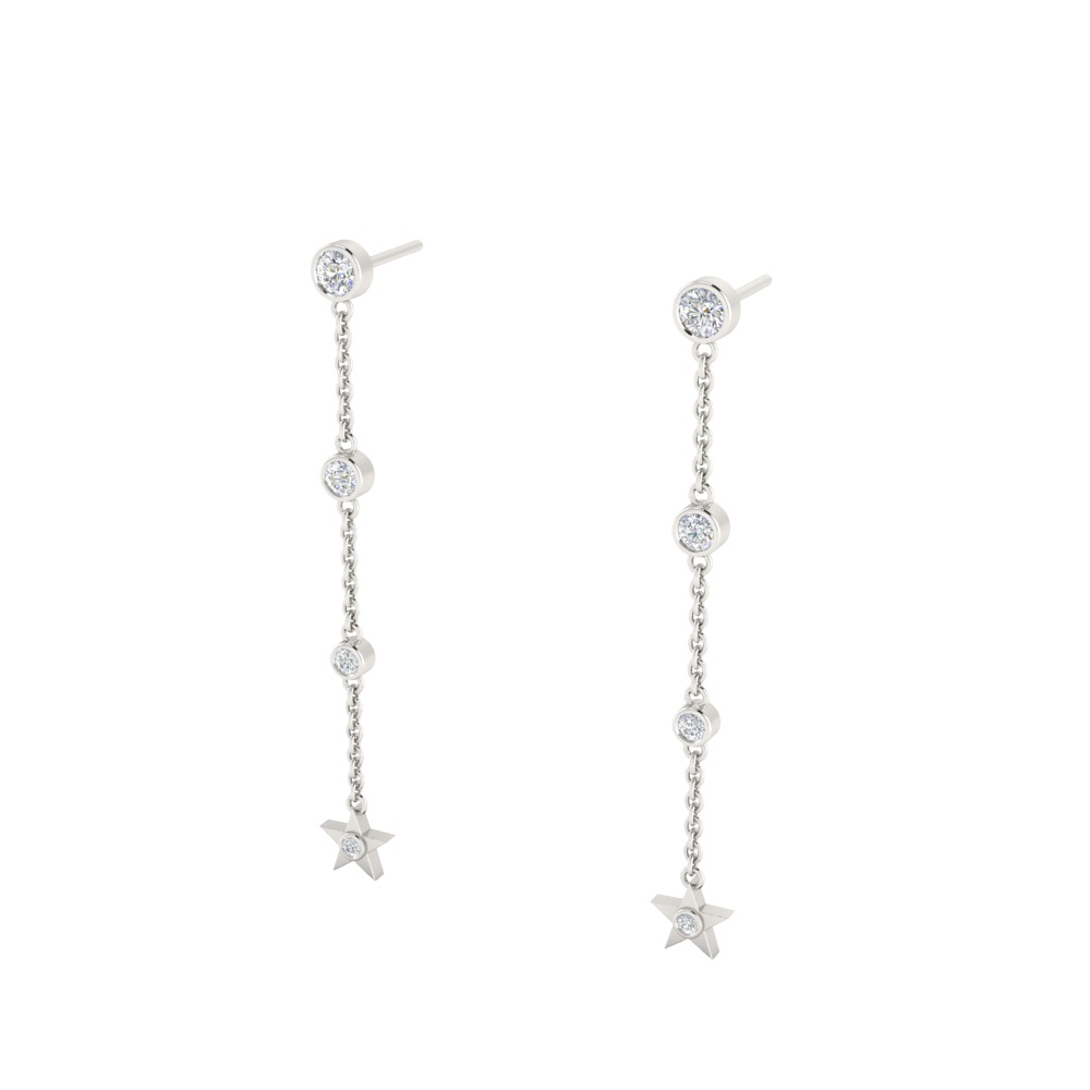 Star Chandelier Diamond Earrings