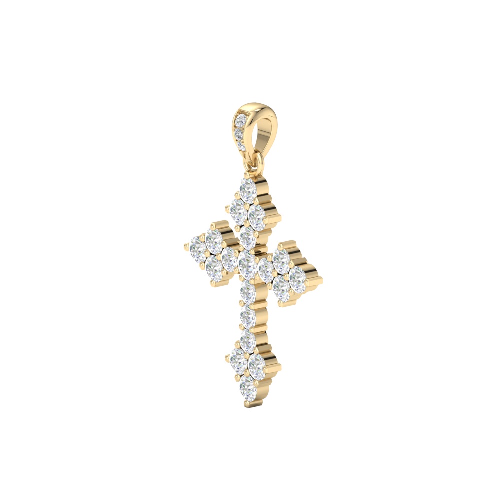 Unique Big Diamond Cross Pendant