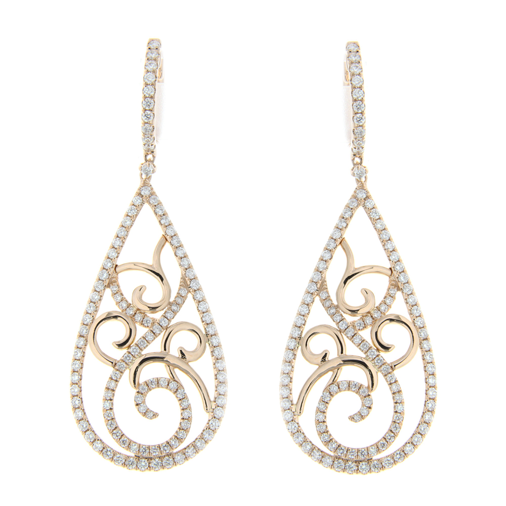 Tear Drop Diamond Earrings