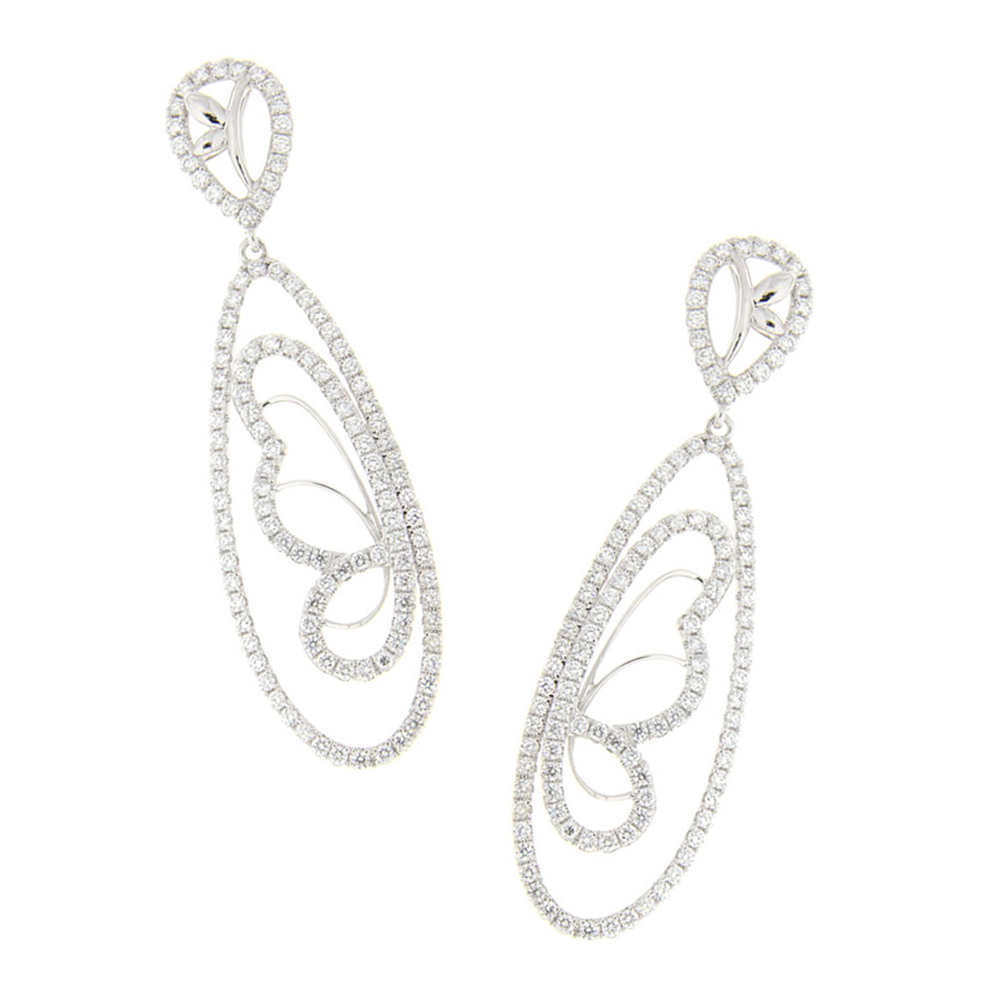 Twin Butterfly Diamond and Gold Earrings