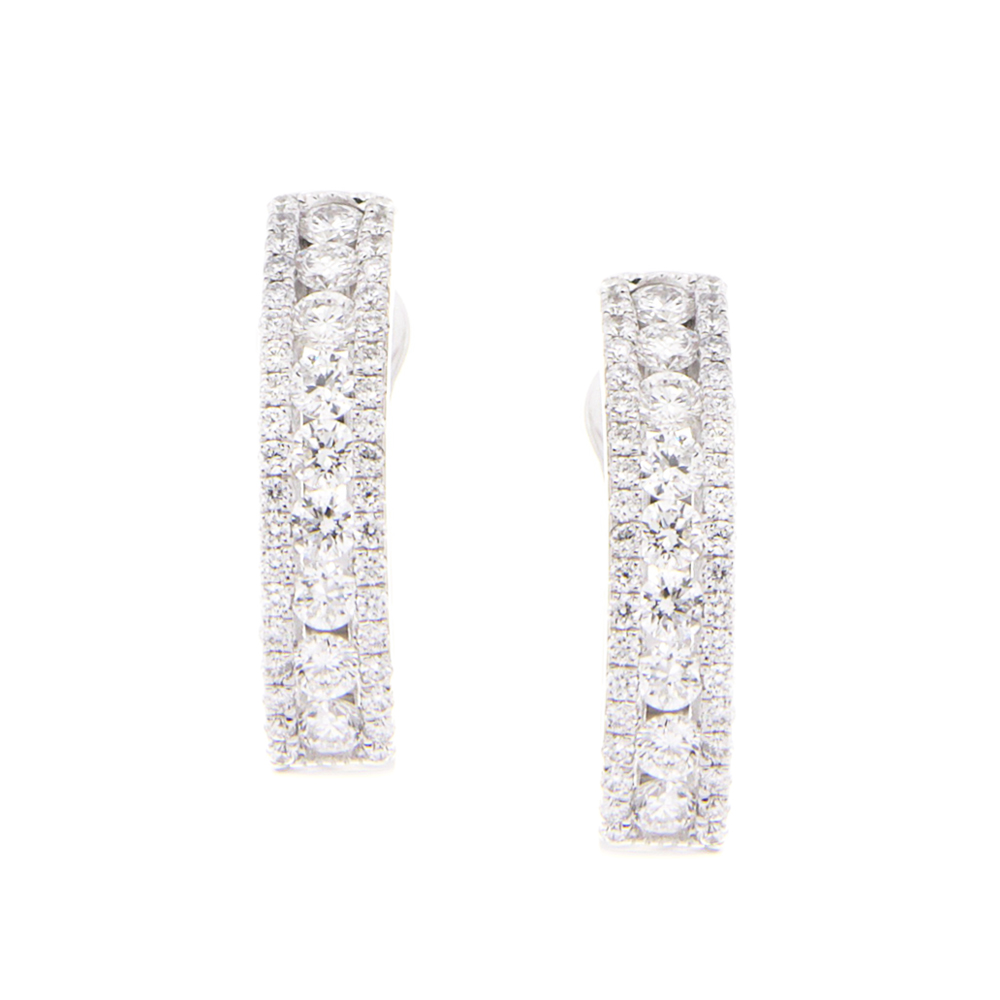 White Gold Round Earrings