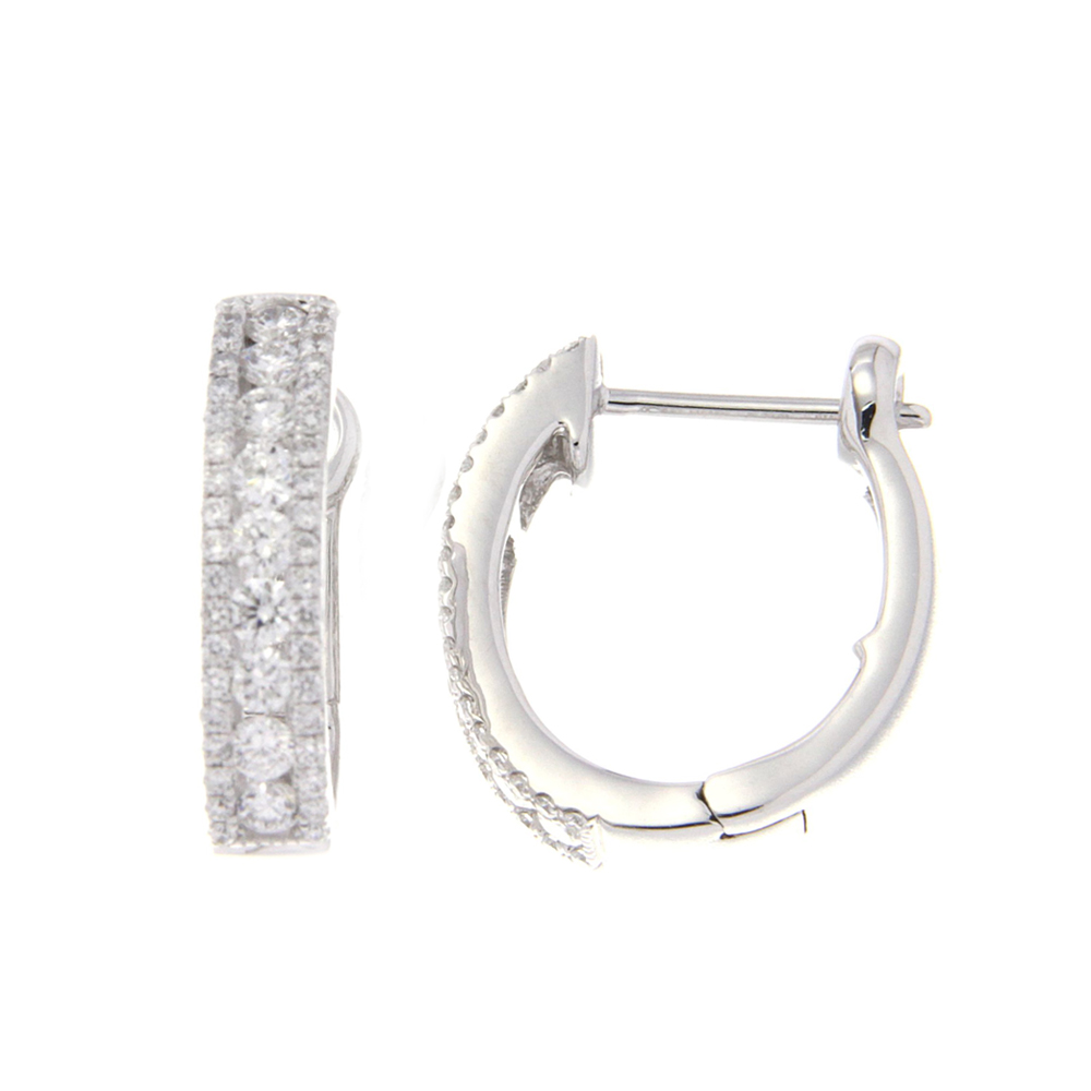 White Gold Round Earrings