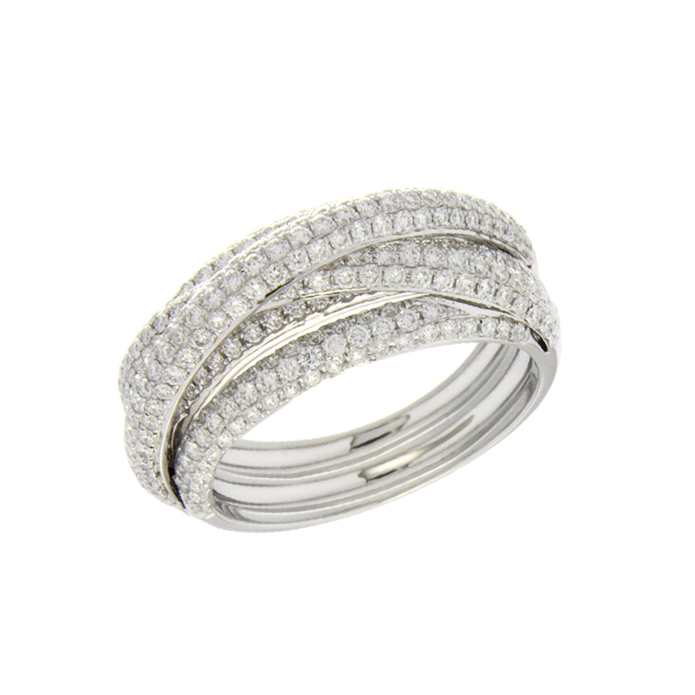 Interlaced Ring with Diamonds