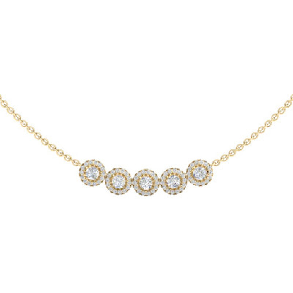 Gold and Diamond Halo Necklace