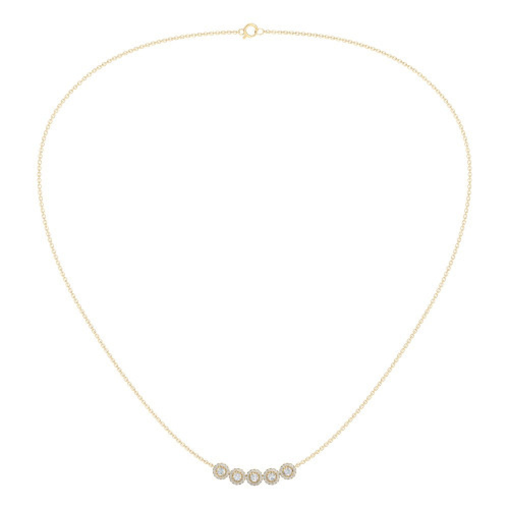 Gold and Diamond Halo Necklace