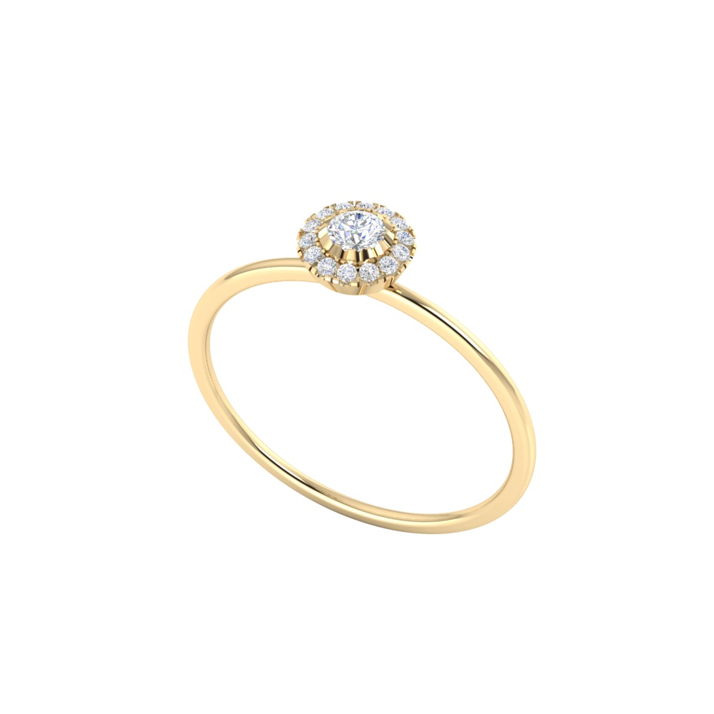 Classic Gold and Diamond Halo Ring