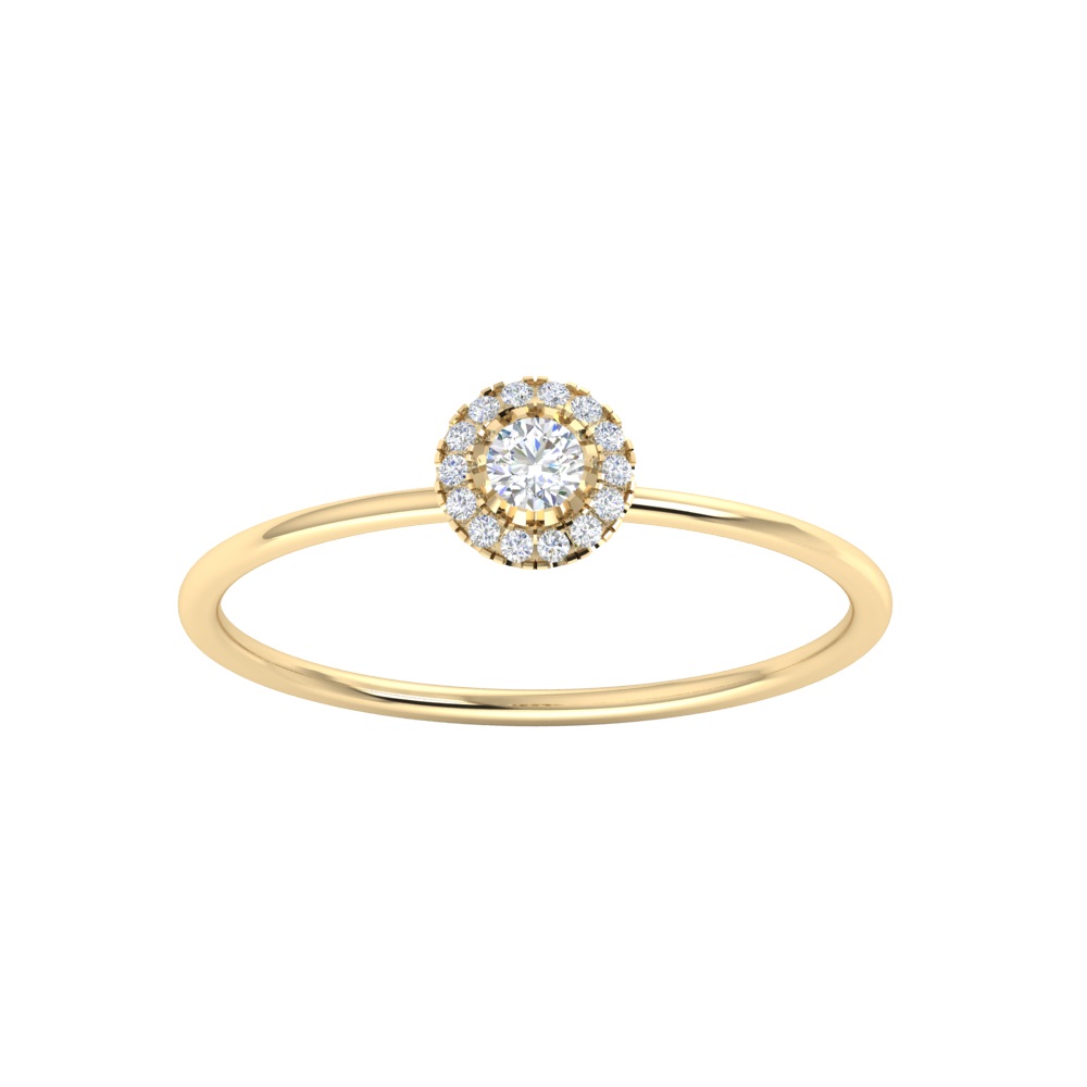 Classic Gold and Diamond Halo Ring