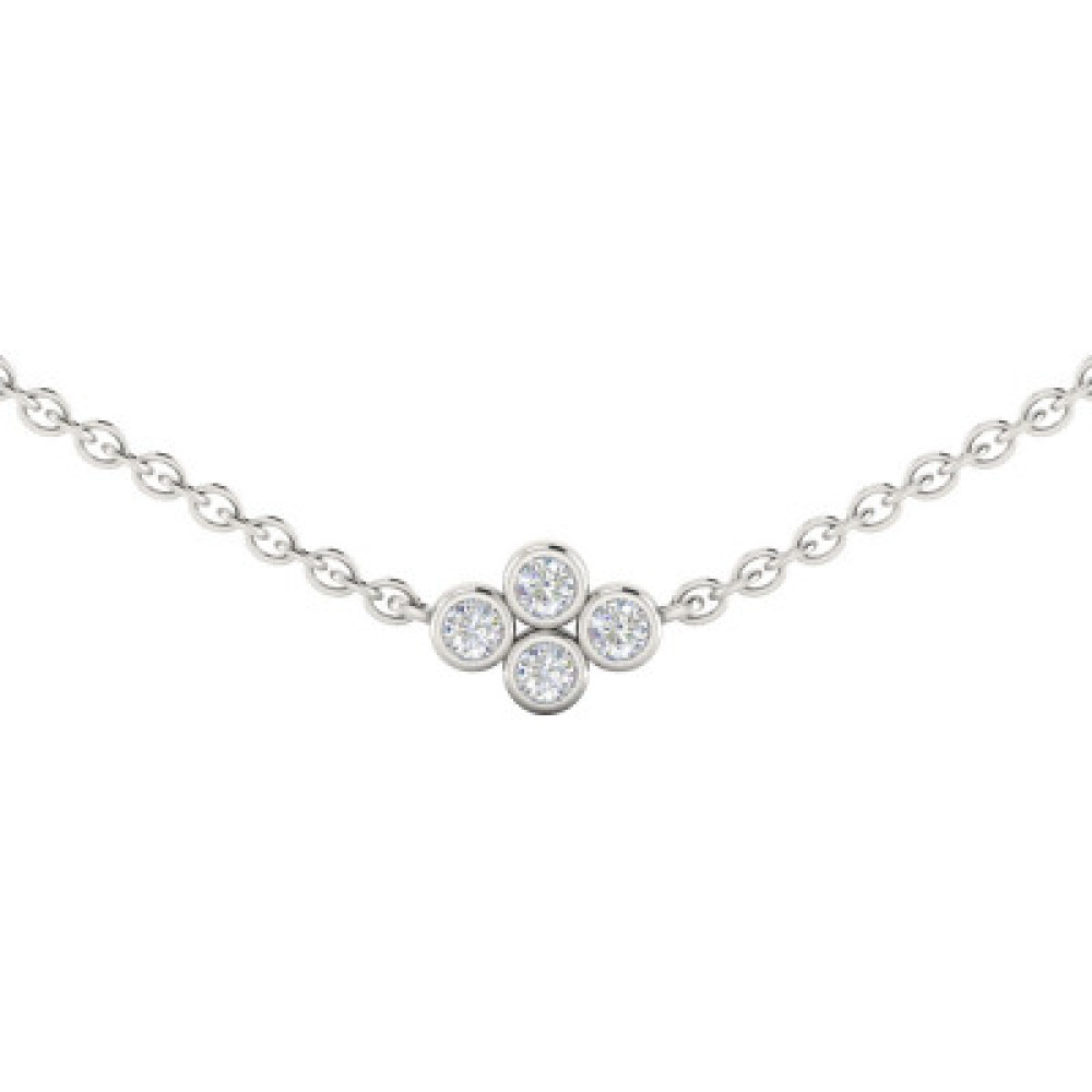 Mini Four Bezel Diamond Necklace