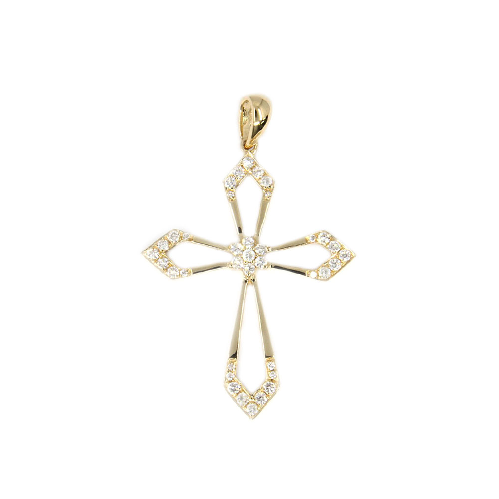Ornamental Diamond & Gold Cross Pendant